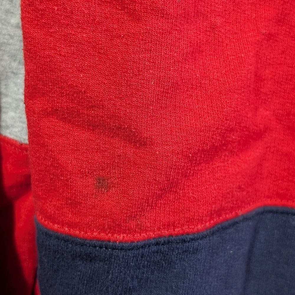 Champion Colorblock Pullover Hoodie Women's Medium Gray Red Blue Logo Front - Picture 11 of 16